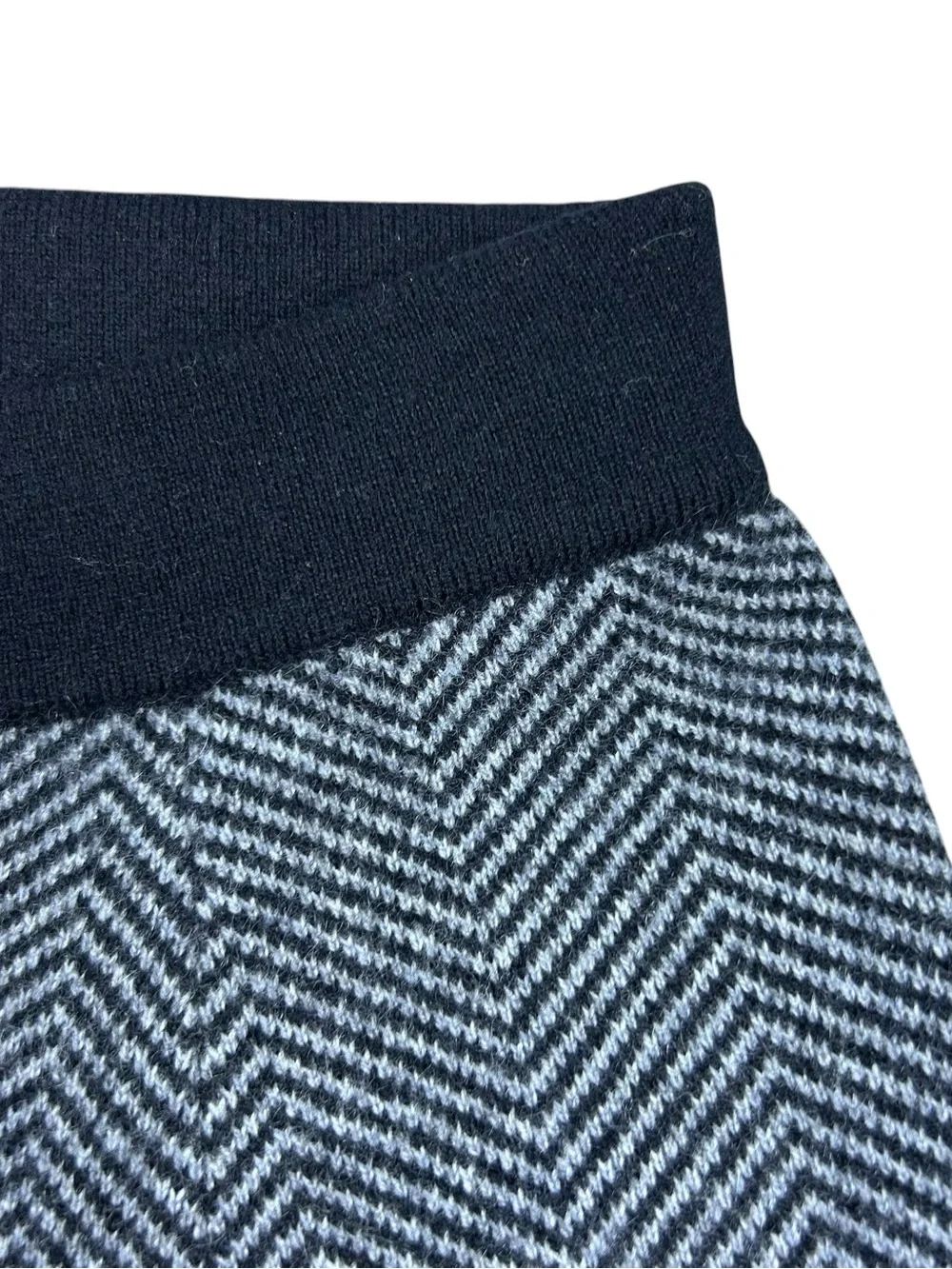 100% Cashmere Herringbone Wide Leg Pants Womens L Sheng Tang Peony Minimalist